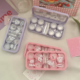 Estuche para lentes de contacto de colores "Verano con gatos"